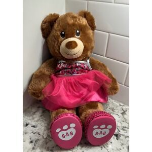 Build a Bear Workshop Sparkly Pink‎ Tutu Ballerina Teddy Bear Stuffed Animal Toy